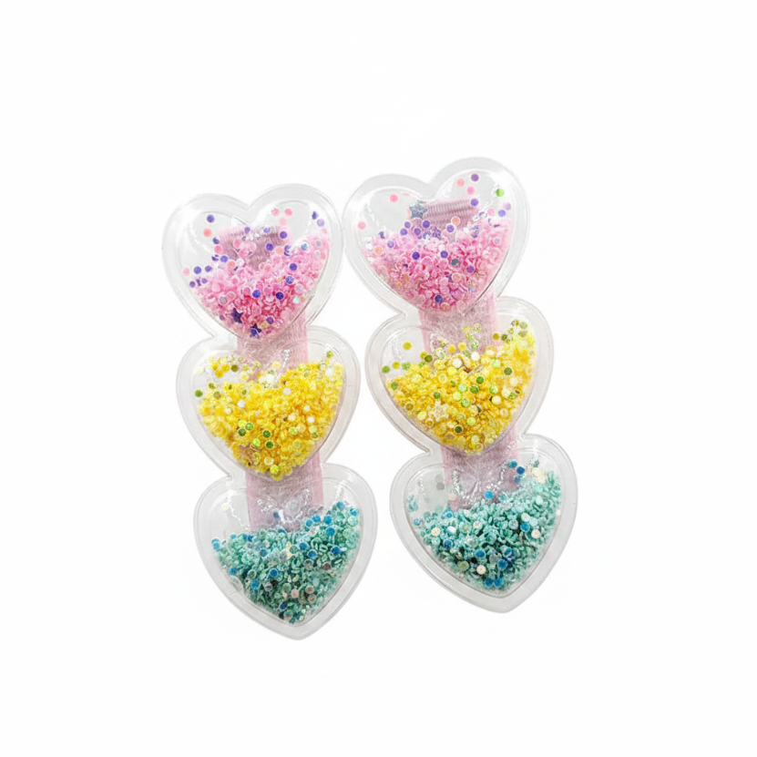 Glitter Heart Pet Hair Clips