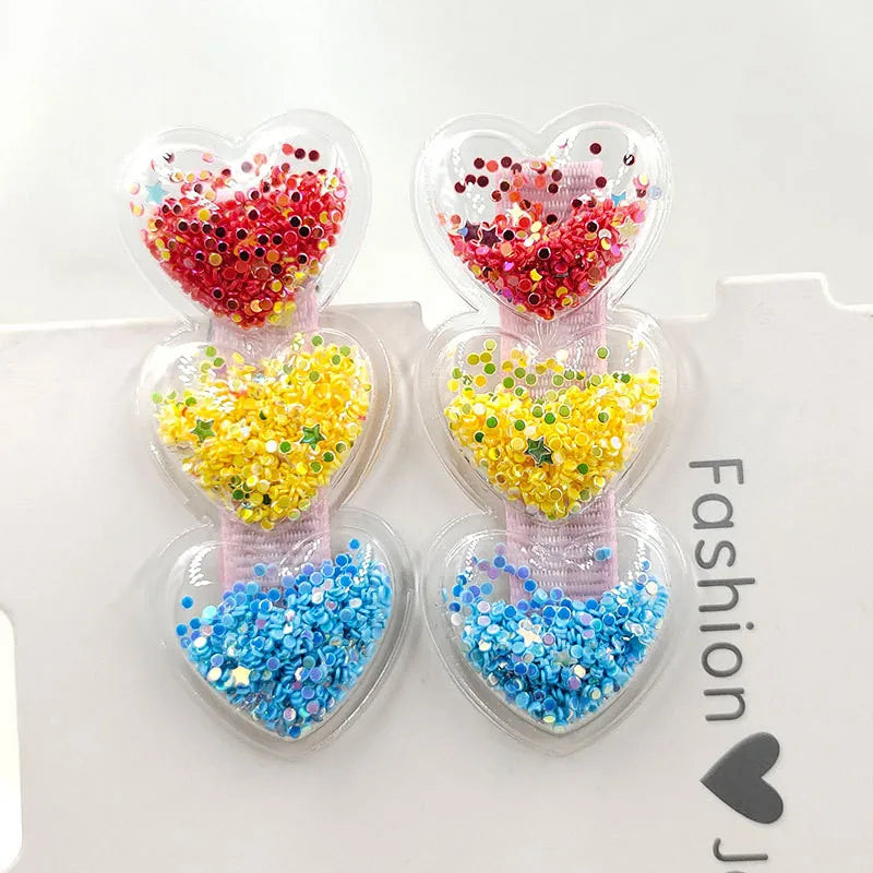 Glitter Heart Pet Hair Clips
