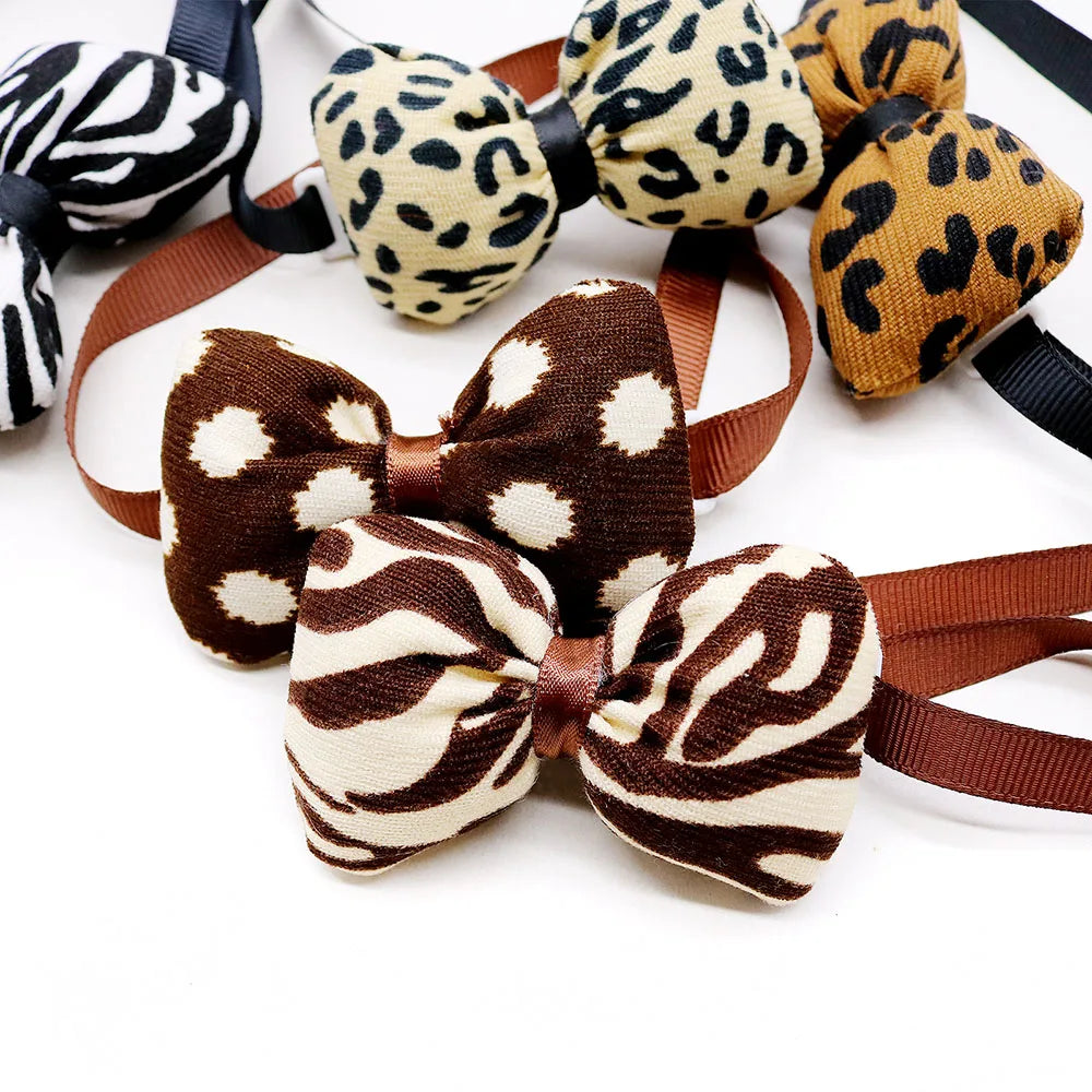 Animal Print Pet Bow Ties