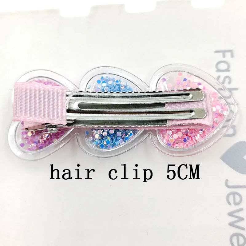 Glitter Heart Pet Hair Clips