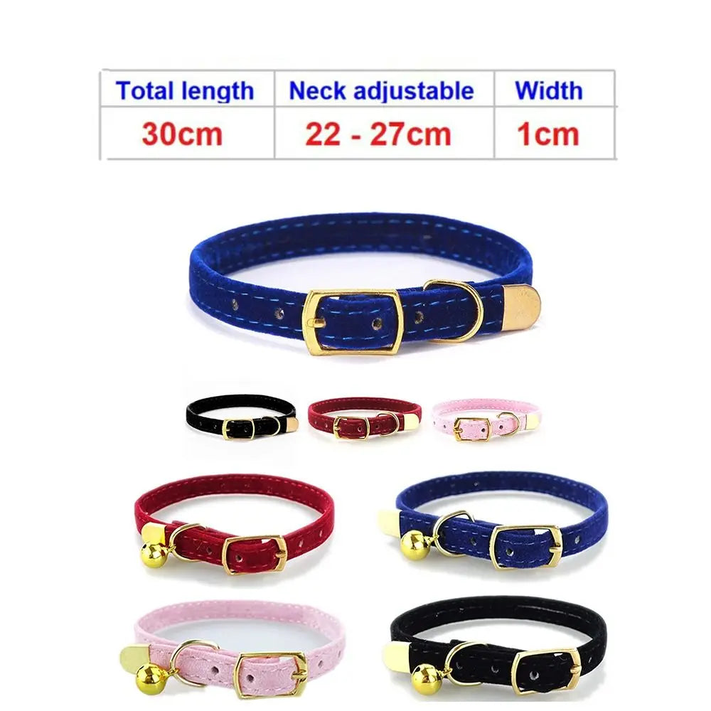 Flocked Pet Collar with Optional Bell