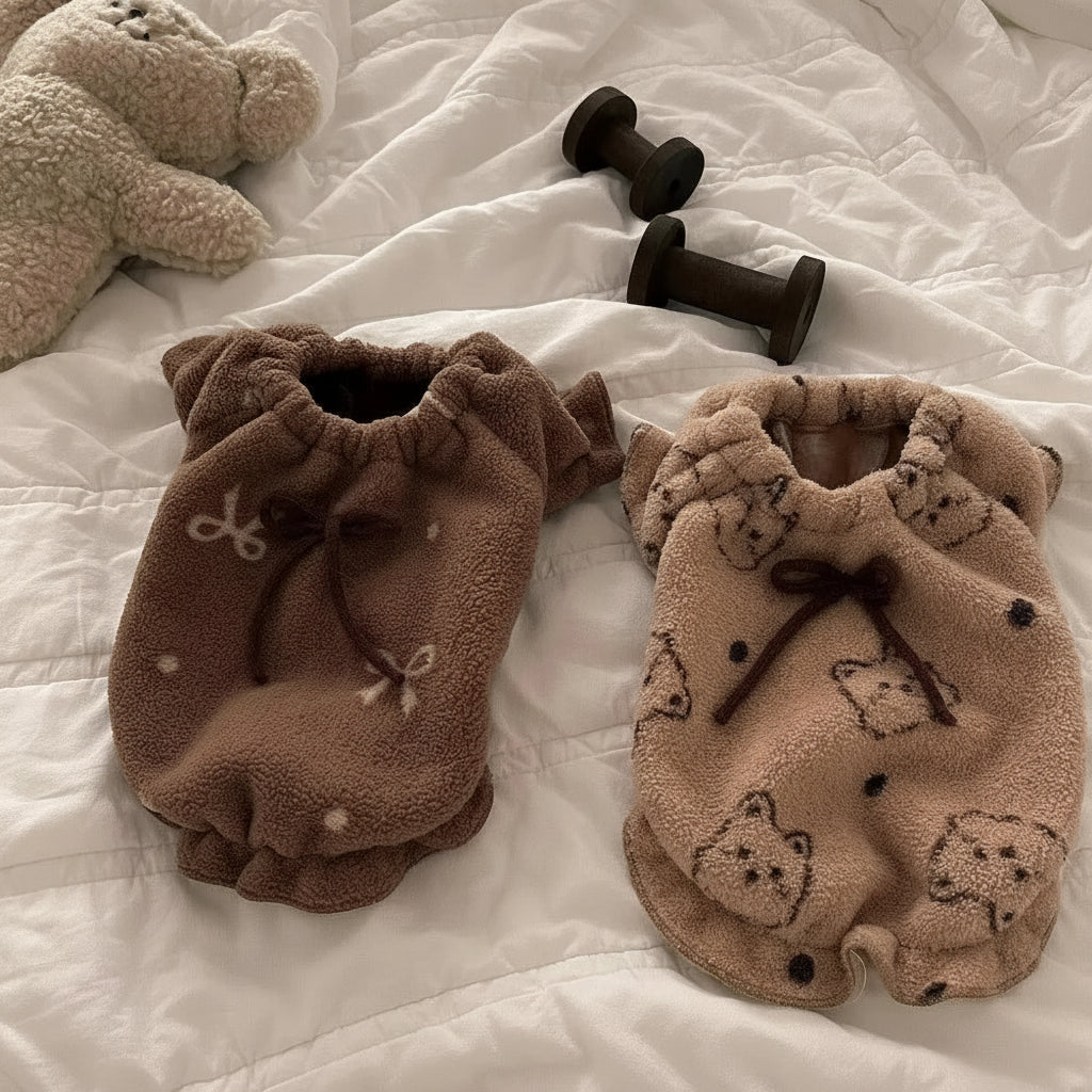 Cozy Autumn Sweater with Bows, Pups, & Ruffles