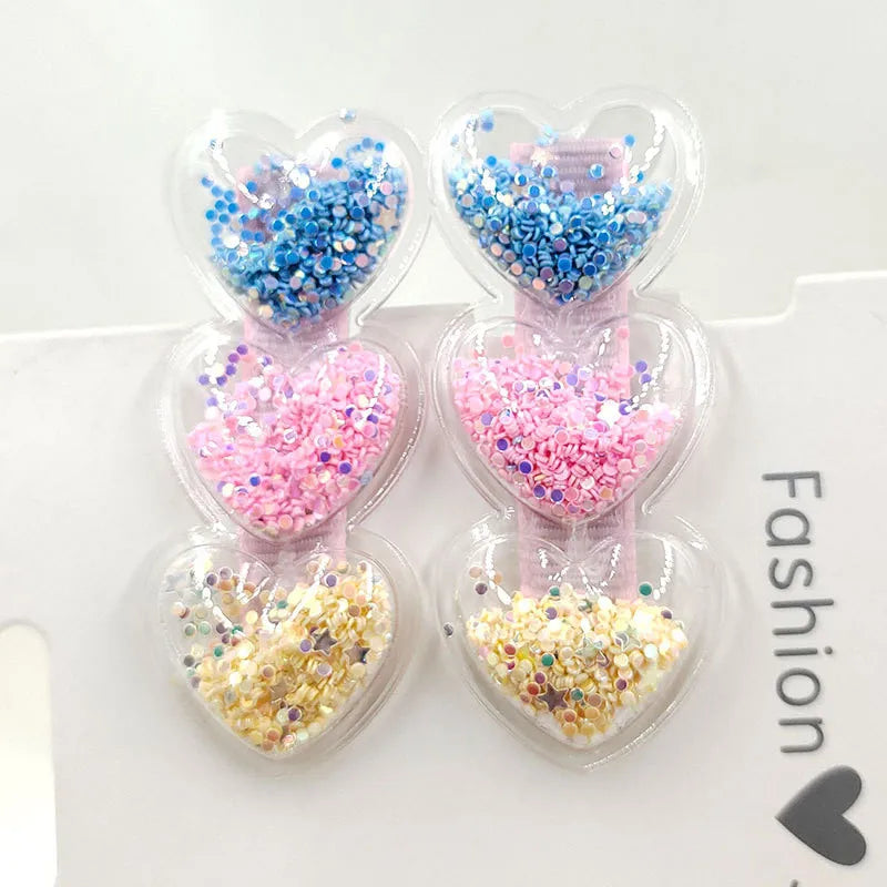 Glitter Heart Pet Hair Clips