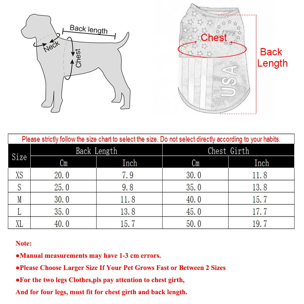 4th of July Summer Breathable Mesh Pet Vest