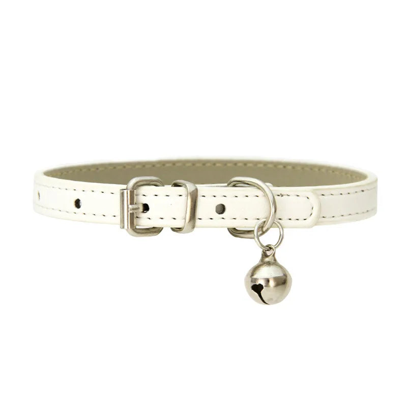 Leather Pet Collar with Bell