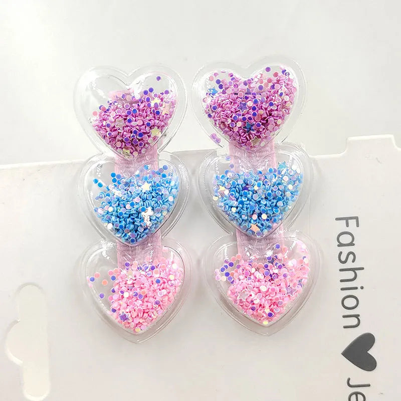 Glitter Heart Pet Hair Clips