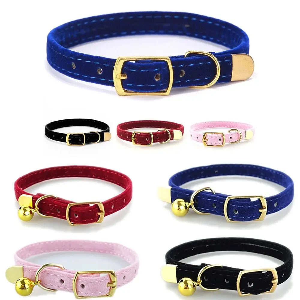 Flocked Pet Collar with Optional Bell