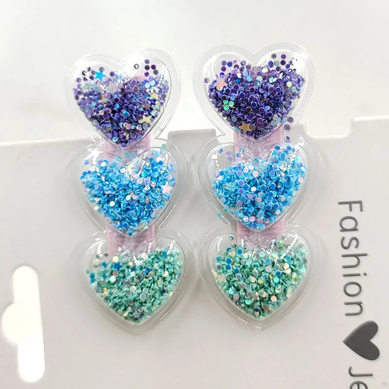 Glitter Heart Pet Hair Clips