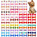 30PCS Handmade Pet Hair Bows with Rubber Band