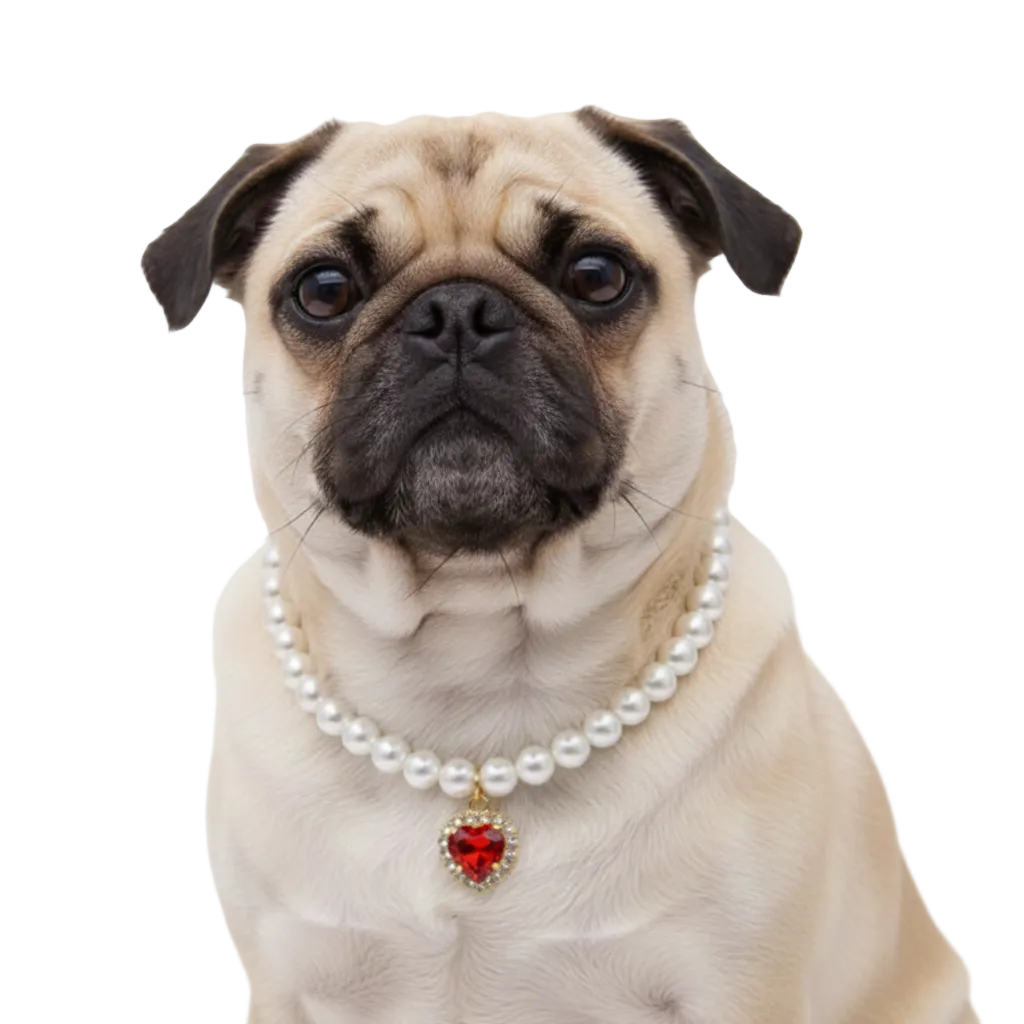 Diamond Heart Pearl Pet Collar