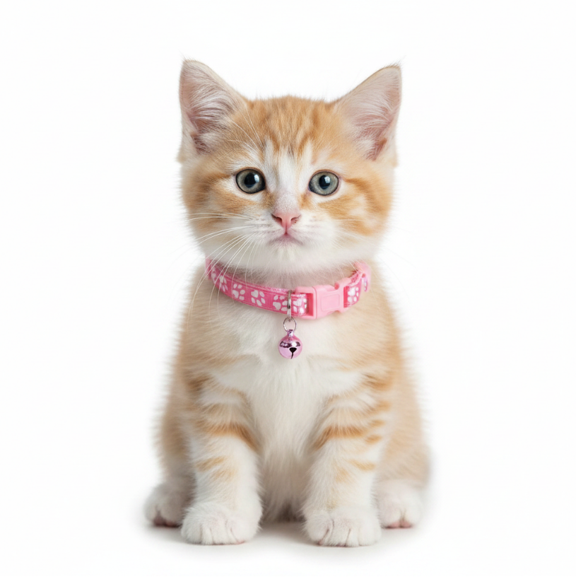 Paw Print Cat Collar with Bell