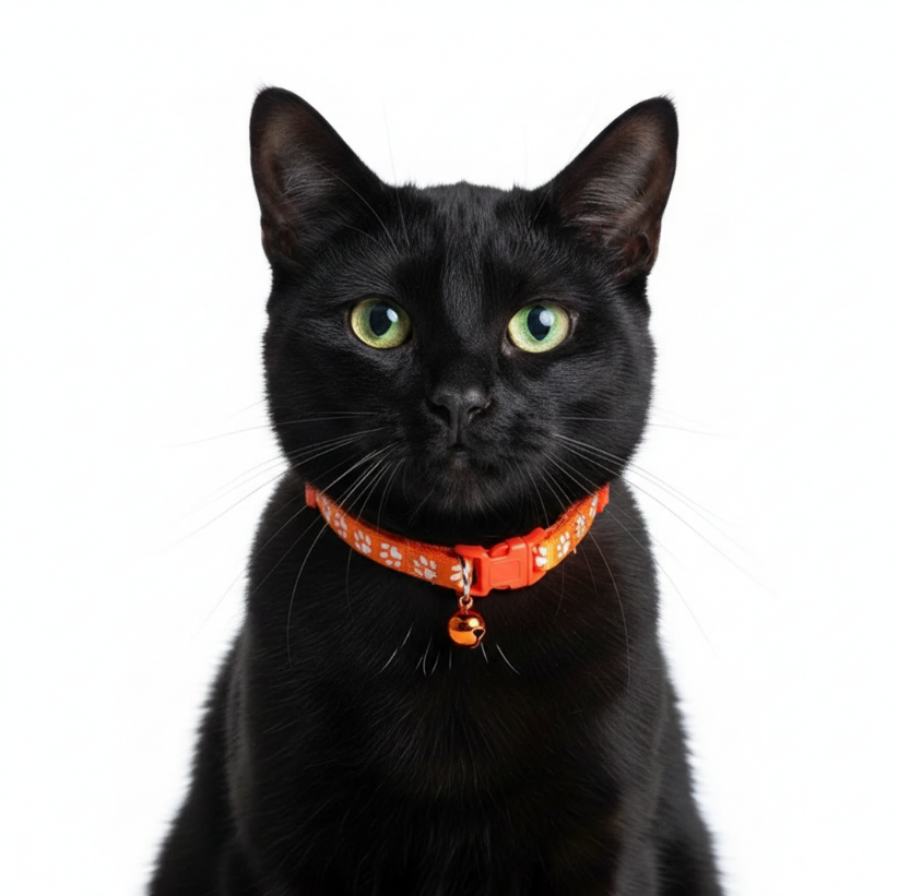 Paw Print Cat Collar with Bell