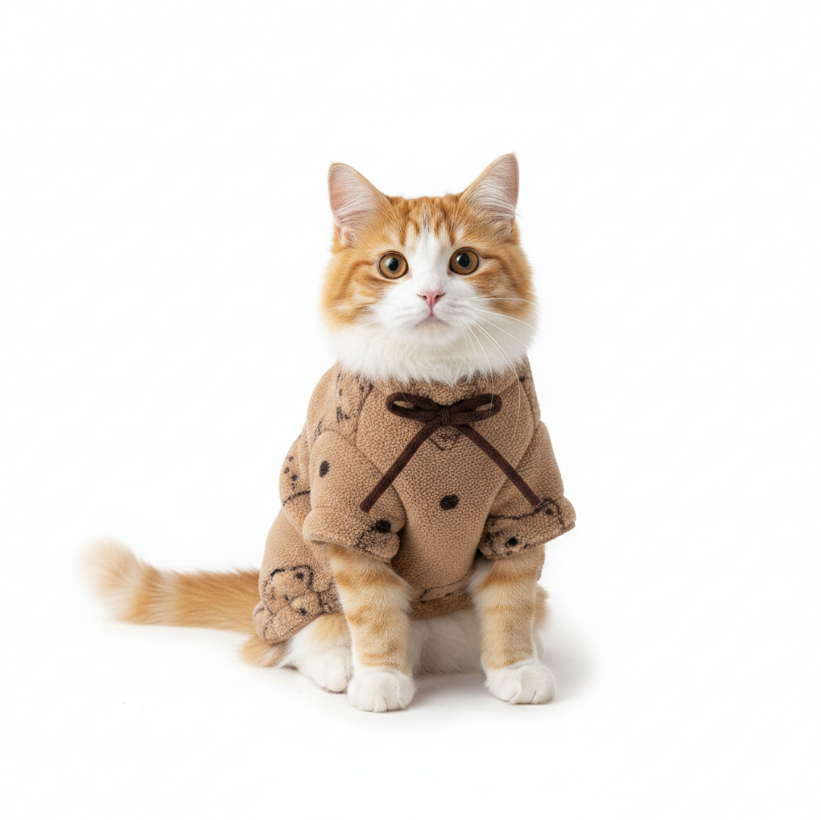 Cozy Autumn Sweater with Bows, Pups, & Ruffles