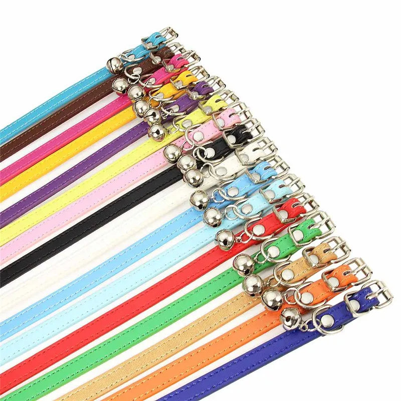 Leather Pet Collar with Bell