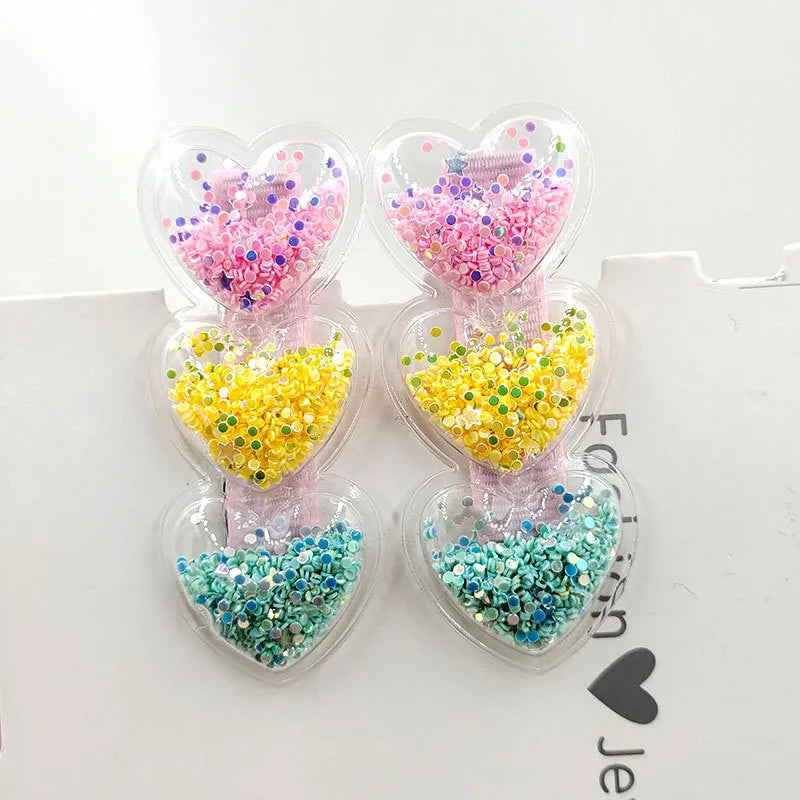 Glitter Heart Pet Hair Clips