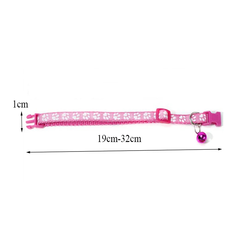 Paw Print Cat Collar with Bell