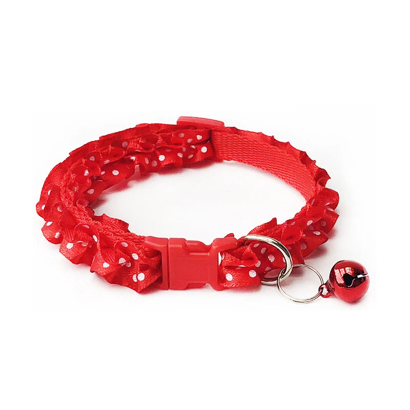 Ruffled Polka Dot Bell Collar