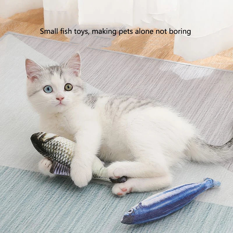 New Design Plush Fish Cat Toy Durable Bite-Resistant Interactive Toy Catnip Stuffed Pet Plaything